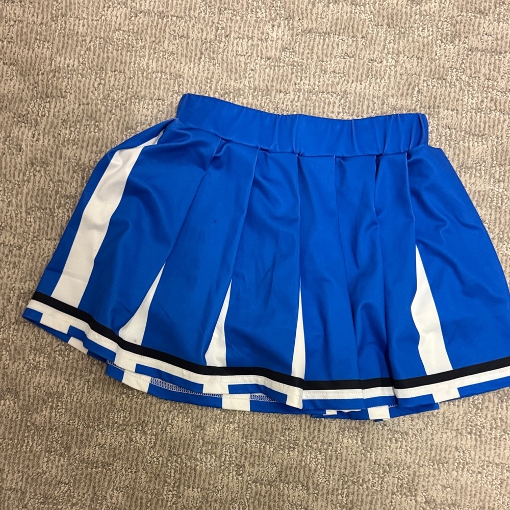 Blue and White Cheer Sleeveless Top - Picture 2 of 3